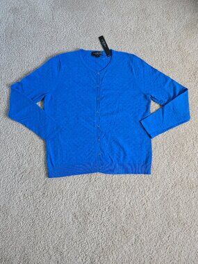 August Silk Blue textured cardigan